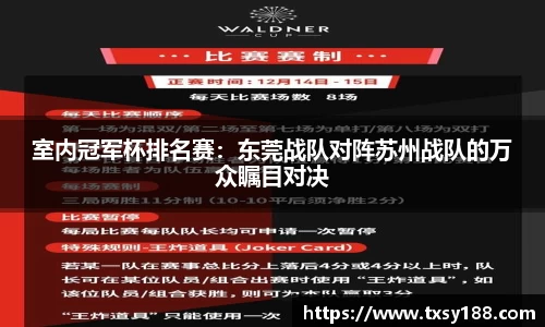 室内冠军杯排名赛：东莞战队对阵苏州战队的万众瞩目对决